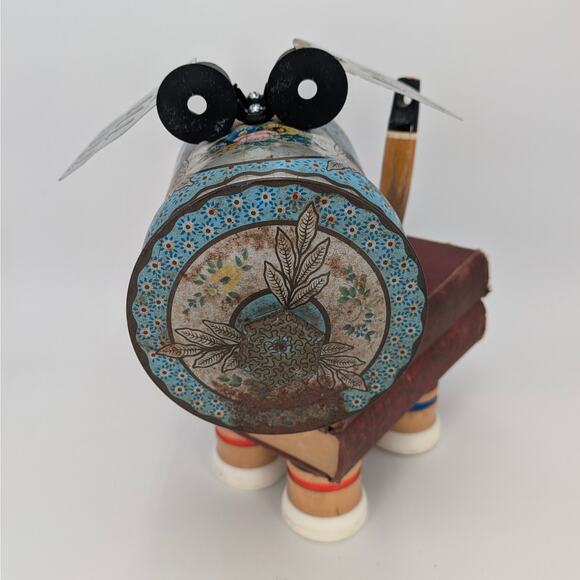 Whimsical Dog Robot Found Object Art Sculpture VTG Parts Tin Pet Assemblage Art - Picture 12 of 12